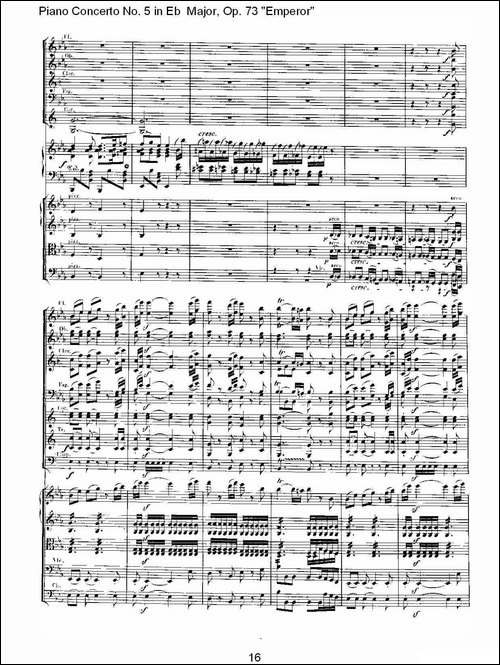 Eb大调钢琴第五协奏曲 Op.73