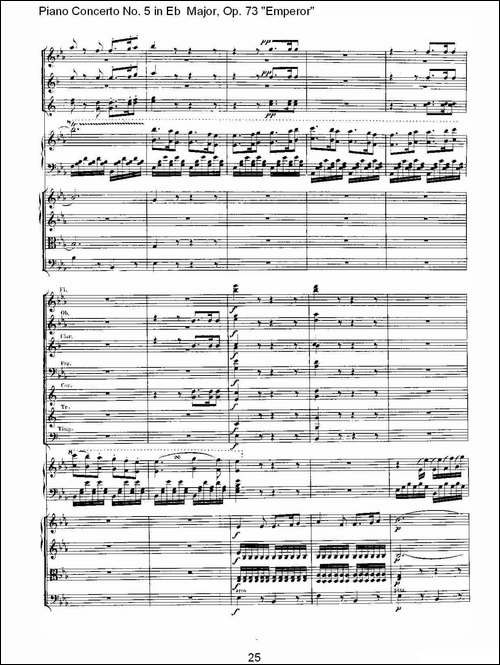 Eb大调钢琴第五协奏曲 Op.73