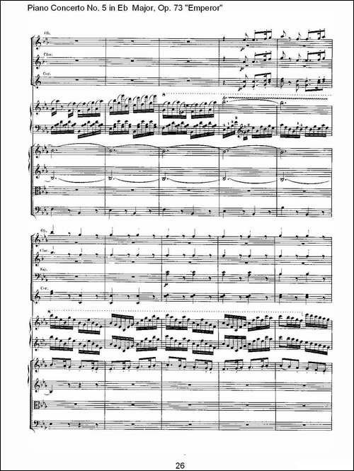 Eb大调钢琴第五协奏曲 Op.73