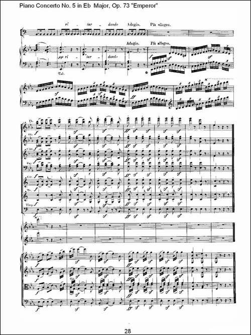 Eb大调钢琴第五协奏曲 Op.73