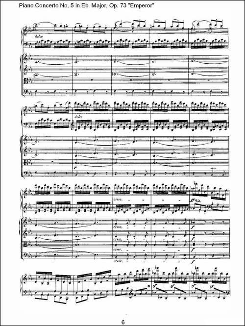 Eb大调钢琴第五协奏曲 Op.73