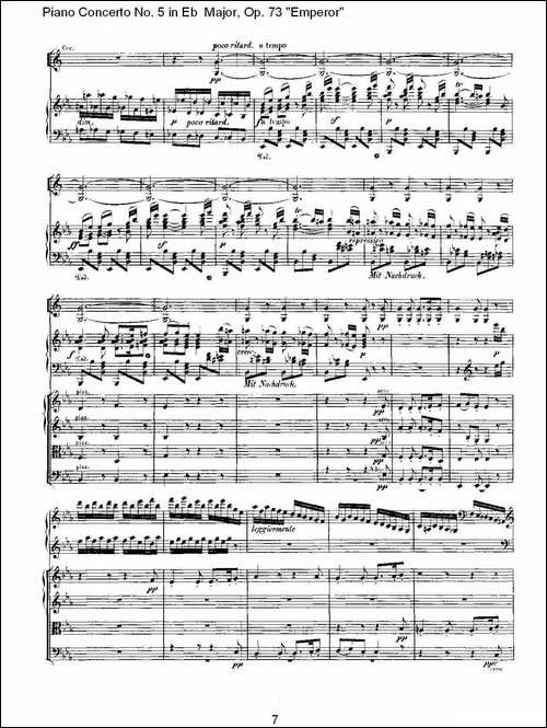 Eb大调钢琴第五协奏曲 Op.73