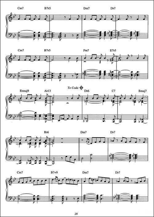 One Note Samba-samba de uma nota so-爵士钢琴酒吧独奏钢琴谱-钢琴谱