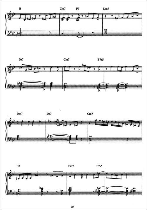One Note Samba-samba de uma nota so-爵士钢琴酒吧独奏钢琴谱-钢琴谱