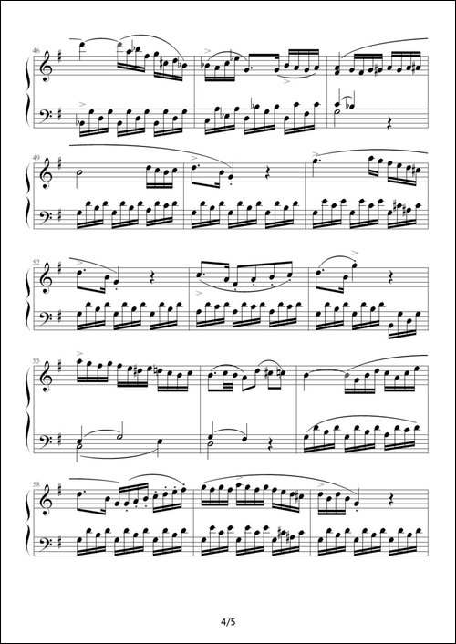 C大调第16钢琴奏鸣曲K.545-第二乐章-钢琴谱