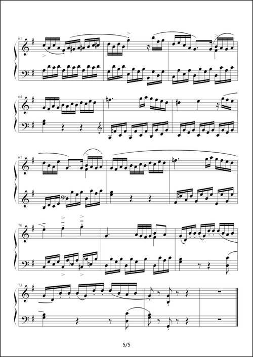 C大调第16钢琴奏鸣曲K.545-第二乐章-钢琴谱