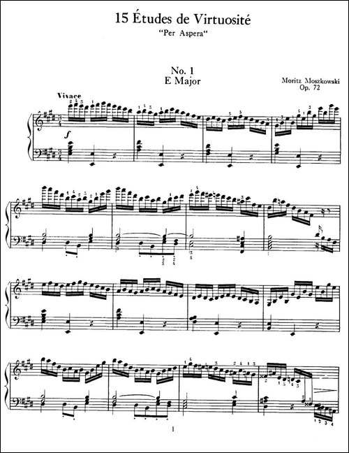 15 Etudes de Virtuosité, Op.72  No.1  -十五首钢琴练习曲之一-钢琴谱