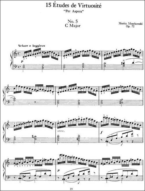 15 Etudes de Virtuosité Op.72 No.5-十五首钢琴练习曲之五-钢琴谱