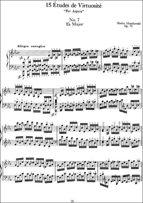 15 Etudes de Virtuosité Op.72 No.7-十五首钢琴练习曲之七-钢琴谱