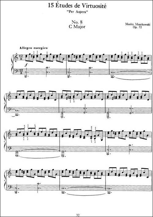 15 Etudes de Virtuosité Op.72 No.8-十五首钢琴练习曲之八-钢琴谱