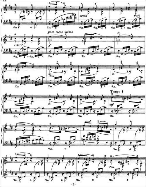柴可夫斯基 四季 5月 清净之夜 G大调 Starlit Nights G major-钢琴谱