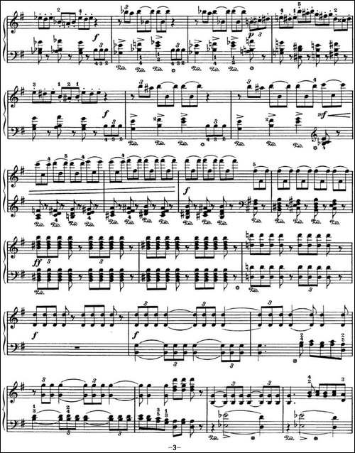 柴可夫斯基 四季 9月 狩猎之歌 G大调 The Hunt G major-钢琴谱