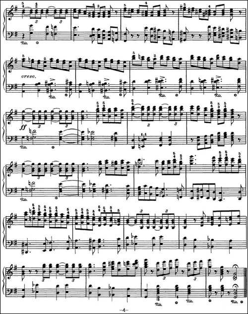 柴可夫斯基 四季 9月 狩猎之歌 G大调 The Hunt G major-钢琴谱