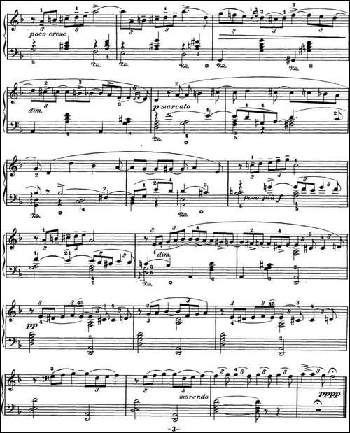 柴可夫斯基 四季 10月 秋之歌 d小调 Autumn Song D minor-钢琴谱