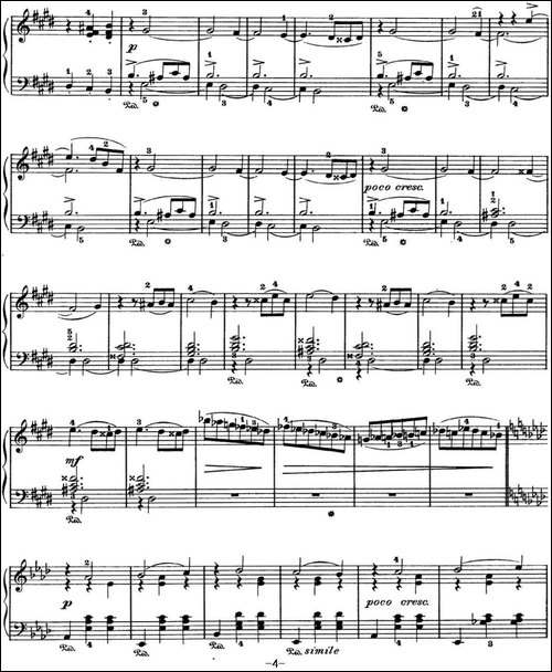 柴可夫斯基 四季 12月 圣诞节 降A大调 Christmas A flat major-钢琴谱
