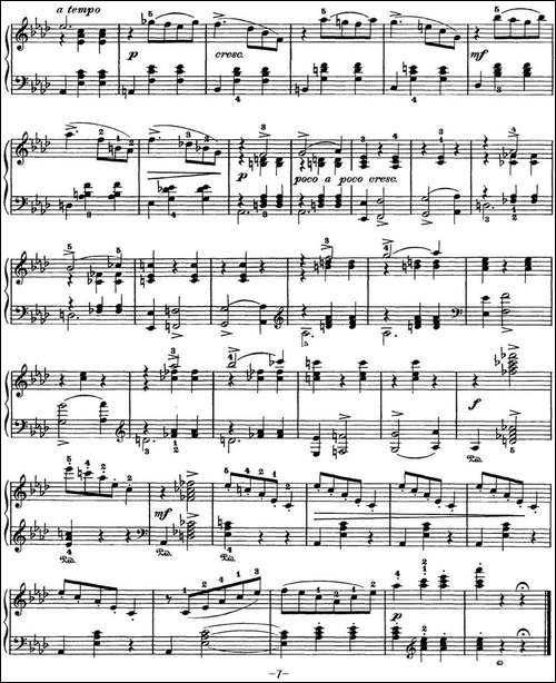柴可夫斯基 四季 12月 圣诞节 降A大调 Christmas A flat major-钢琴谱