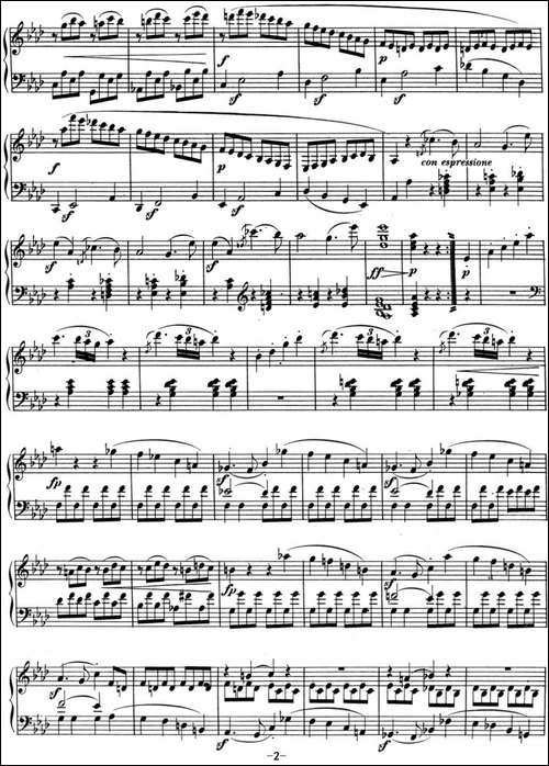 贝多芬钢琴奏鸣曲01 f小调 Op.2 No.1 F minor-钢琴谱