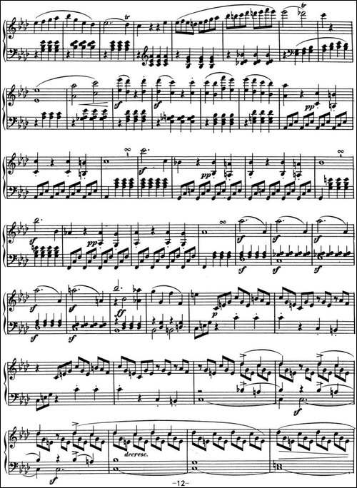 贝多芬钢琴奏鸣曲01 f小调 Op.2 No.1 F minor-钢琴谱
