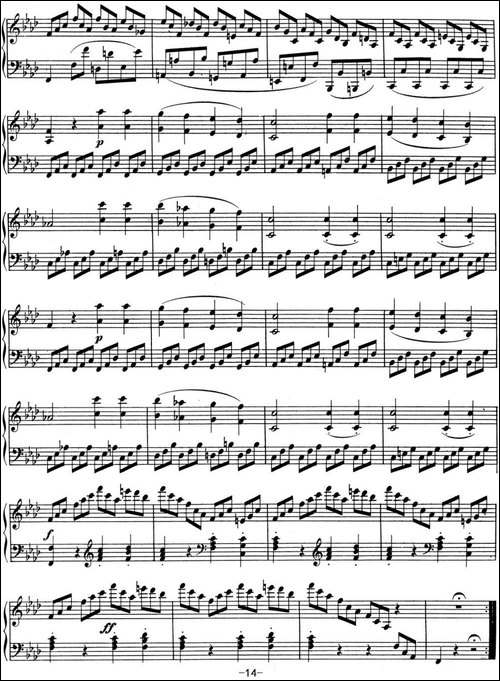 贝多芬钢琴奏鸣曲01 f小调 Op.2 No.1 F minor-钢琴谱