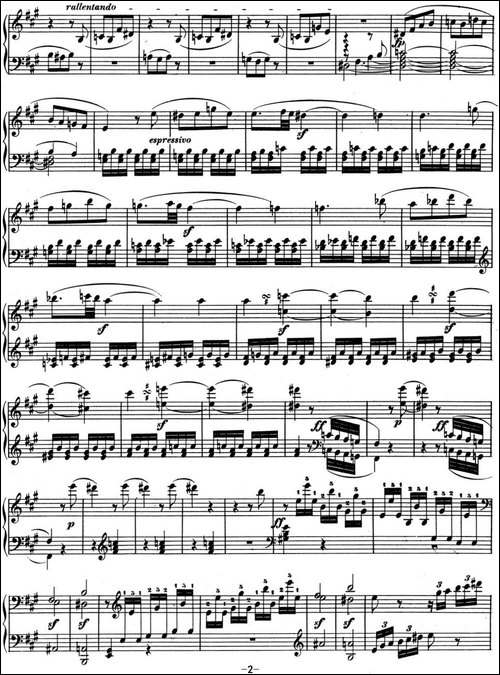 贝多芬钢琴奏鸣曲02 A大调 Op.2 No.2 A major-钢琴谱