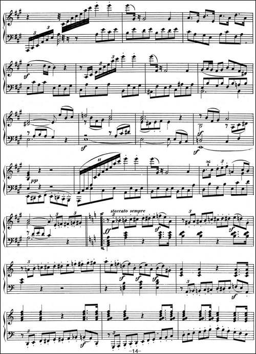 贝多芬钢琴奏鸣曲02 A大调 Op.2 No.2 A major-钢琴谱