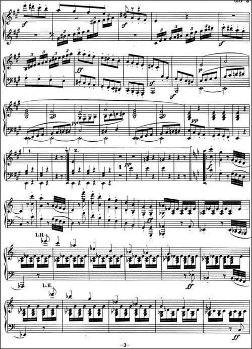 贝多芬钢琴奏鸣曲02 A大调 Op.2 No.2 A major-钢琴谱