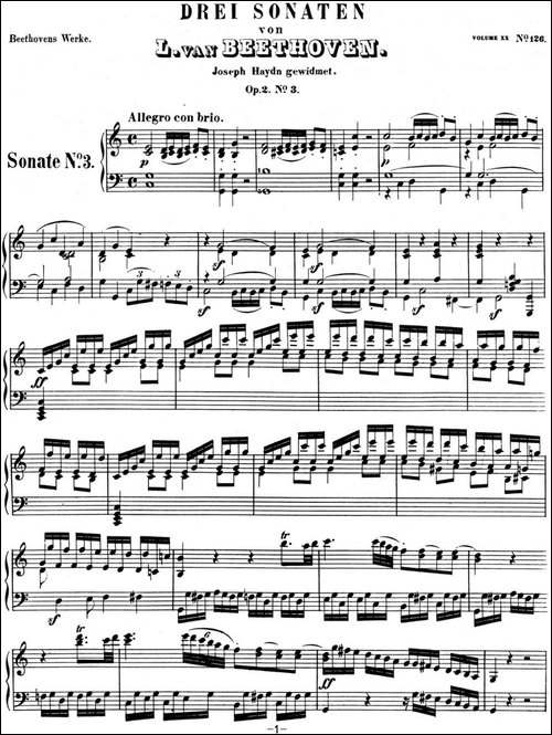 贝多芬钢琴奏鸣曲03 C大调 Op.2 No.3 C major-钢琴谱