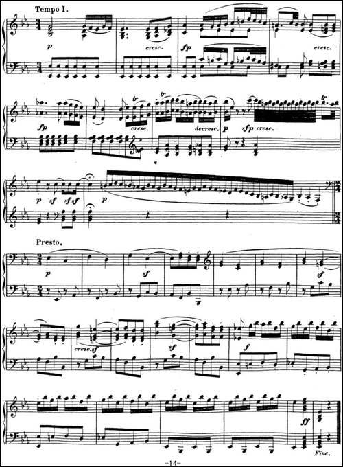 贝多芬钢琴奏鸣曲13 幻想奏鸣曲 降E大调 Op.27 No.1 E-flat major-钢琴谱