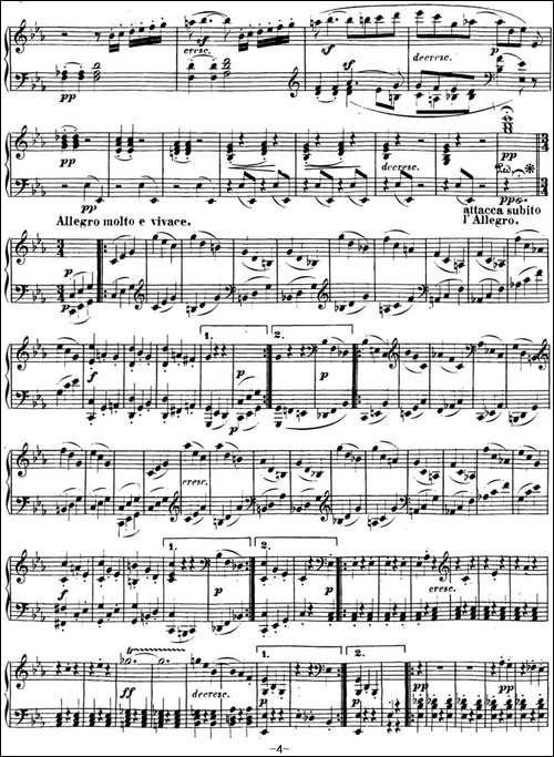 贝多芬钢琴奏鸣曲13 幻想奏鸣曲 降E大调 Op.27 No.1 E-flat major-钢琴谱
