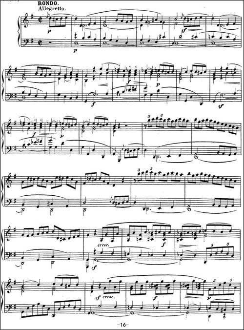 贝多芬钢琴奏鸣曲16 G大调 Op.31 No.1 G major-钢琴谱