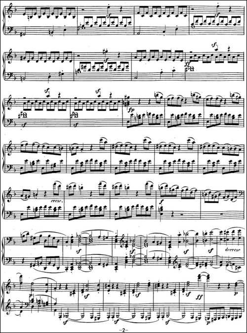 贝多芬钢琴奏鸣曲17 暴风雨 d小调 Op.31 No.2 D minor-钢琴谱