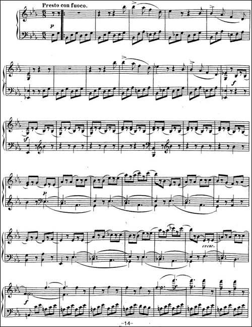 贝多芬钢琴奏鸣曲18 狩猎 降E大调 Op.31 No.3 E-flat major-钢琴谱