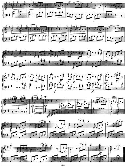贝多芬钢琴奏鸣曲19 g小调 Op.49 No.1 G minor-钢琴谱