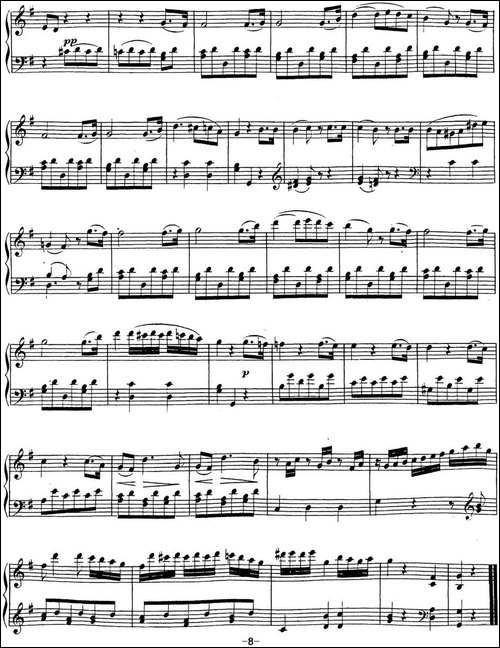 贝多芬钢琴奏鸣曲20 G大调 Op.49 No.2 G major-钢琴谱