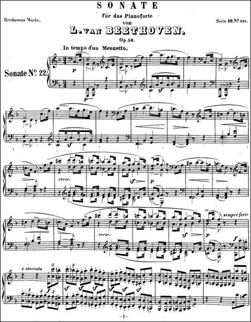 贝多芬钢琴奏鸣曲22 F大调 Op.54 F major-钢琴谱