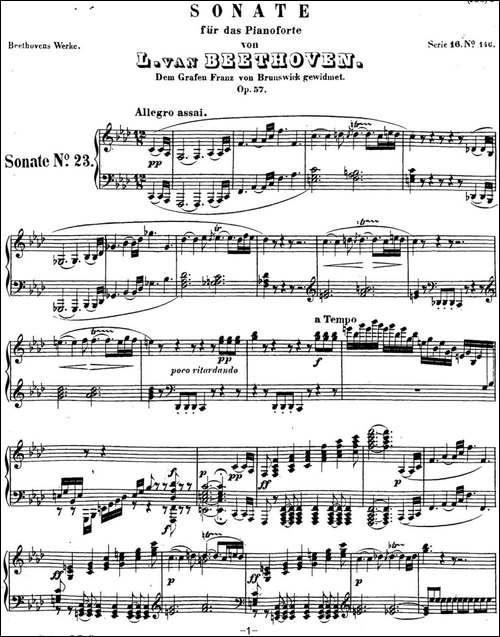 贝多芬钢琴奏鸣曲23 热情 f小调 Op.57 F minor-钢琴谱