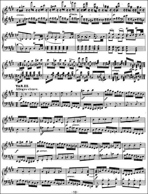 贝多芬钢琴奏鸣曲30 E大调 Op.109 E major-钢琴谱