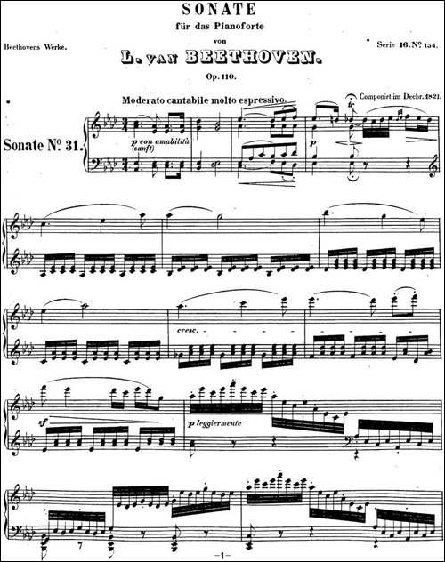贝多芬钢琴奏鸣曲31 降A大调 Op.110 A-flat major-钢琴谱