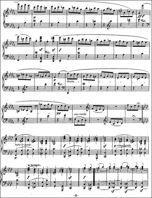 贝多芬钢琴奏鸣曲31 降A大调 Op.110 A-flat major-钢琴谱