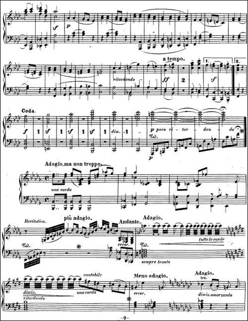 贝多芬钢琴奏鸣曲31 降A大调 Op.110 A-flat major-钢琴谱