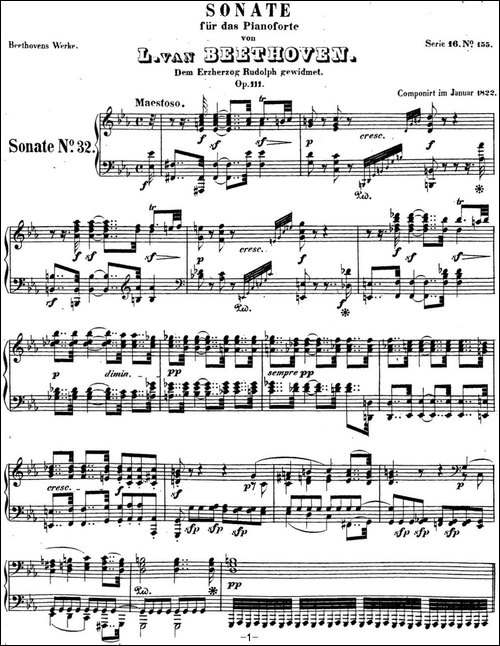 贝多芬钢琴奏鸣曲32 c小调 Op.111 C minor-钢琴谱
