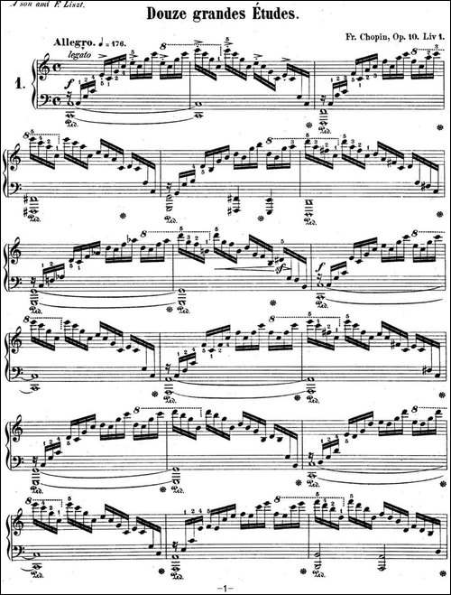 肖邦练习曲1 Op.10 No.1 C大调 C major-钢琴谱