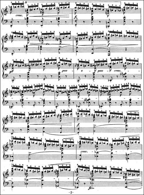 肖邦练习曲2 Op.10 No.2 a小调 A minor-钢琴谱