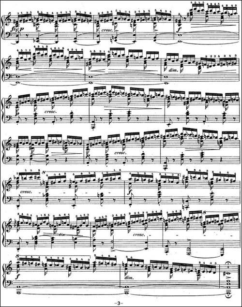 肖邦练习曲2 Op.10 No.2 a小调 A minor-钢琴谱