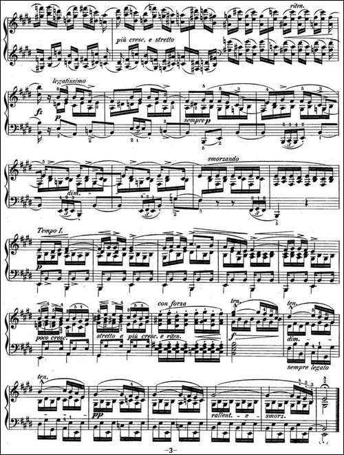 肖邦练习曲3 Op.10 No.3 离别 E大调 E major Tristesse-钢琴谱