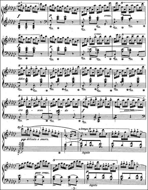 肖邦练习曲5 Op.10 No.5 黑键 降G大调 Gb major Black Key-钢琴谱