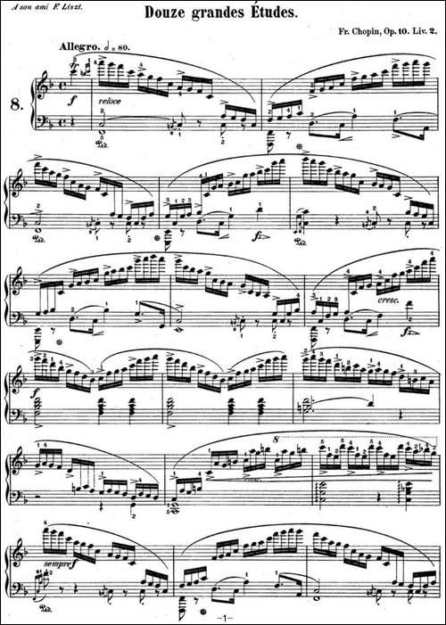 肖邦练习曲8 Op.10 No.8 F大调 F major-钢琴谱