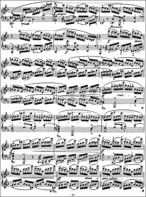 肖邦练习曲8 Op.10 No.8 F大调 F major-钢琴谱