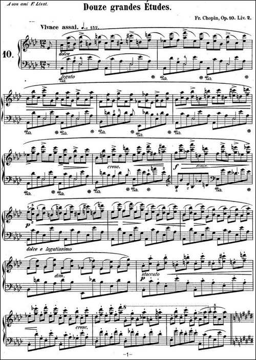 肖邦练习曲10 Op.10 No.10 降A大调 Ab major-钢琴谱