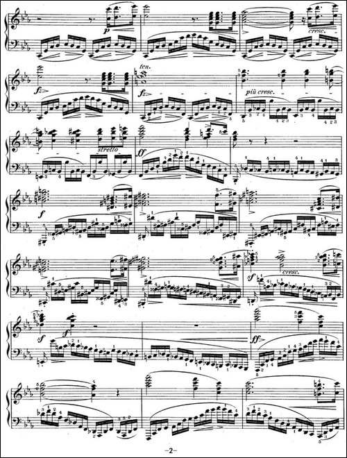 肖邦练习曲12 Op.10 No.12 革命 c小调 C minor Revolutionary-钢琴谱